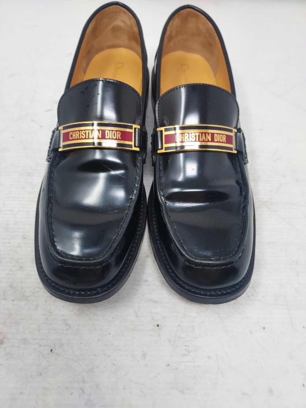 Dior WOMEN Black Code Logo Plaque Penny Lug Loafer - Picture 8 of 11